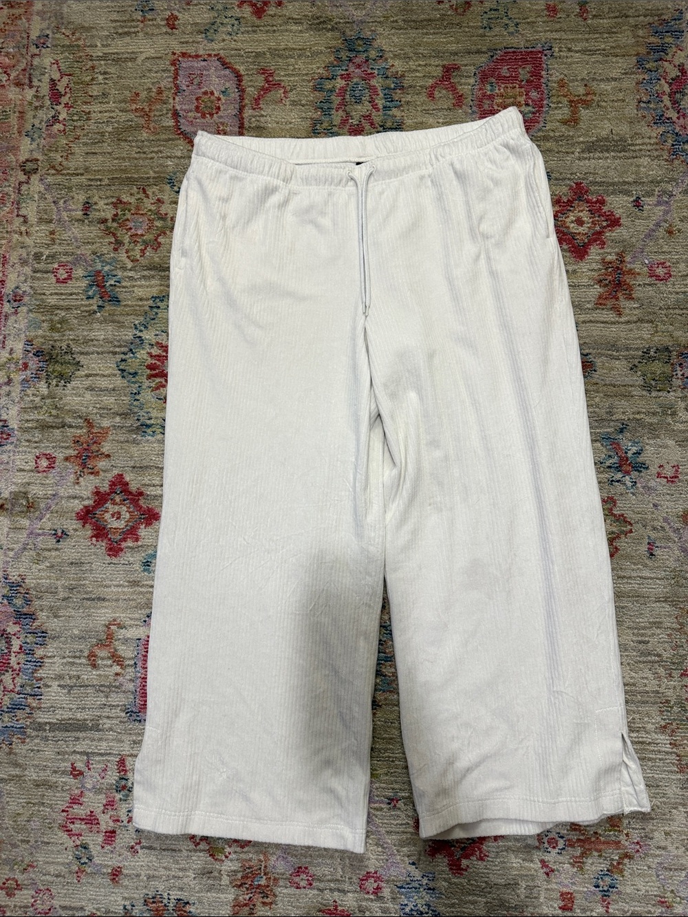 Avia White Ribbed Lounge Sweatpants